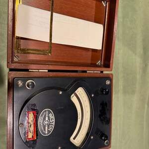 Vintage Weston Model 341 AC/DC Volt Meter in Wooden Case